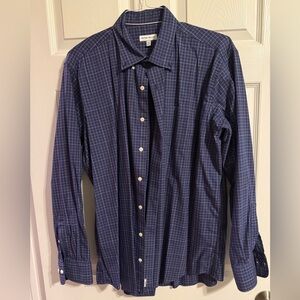 Peter Millar Soft Button-Down Shirt, Blue-Purple/Rust, XL, EUC